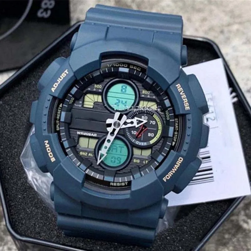 

HOT 2021 Men's Digital Watches 140 Led Dual Display Watch Men Hand-Raising Light Relogio Masculino wristwatch All Pointers Work