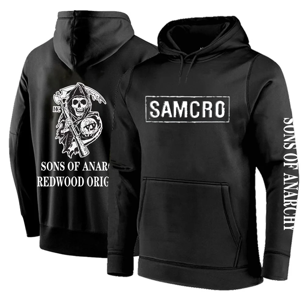 

2022 New Arrive Sons Of Anarchy Classic Man's solid Hoodies Unisex SOA Hip Hop Sport Cottton SAMCRO Pullover MC Print Sweatshirt
