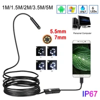 5 5mm 7mm endoscope camera 1m1 5m2m3 5m5m flexible ip67 waterproof inspection borescope camera for android 6 leds adjustable