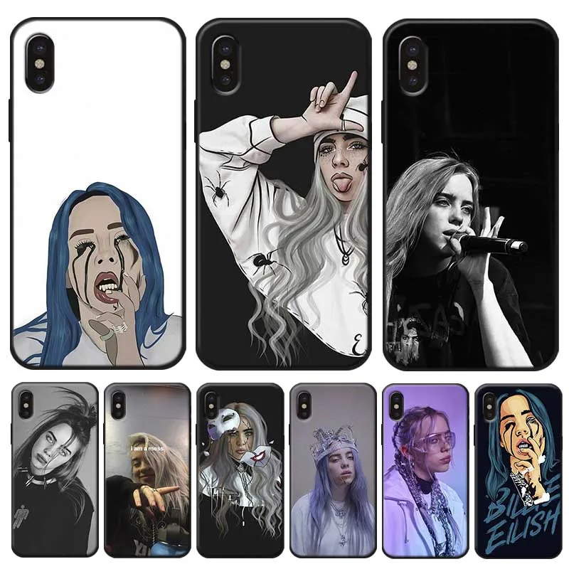 Музыкальный певец звезда Билли эйлиш чехол для iPhone X XS MAX XR 7 8 6 6S plus 5s SE Прозрачный