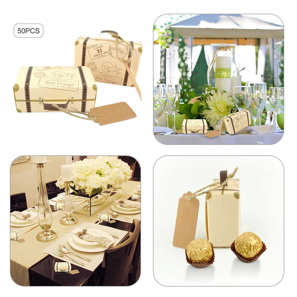 50 шт. подарочные коробки крафт-бумага конфетная коробка Свадебные сувениры