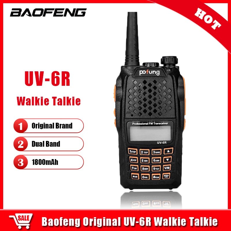 UV-6R Baofeng оригинальная рация Двухдиапазонная Vhf Uhf двухсторонняя UV6R трансивер для