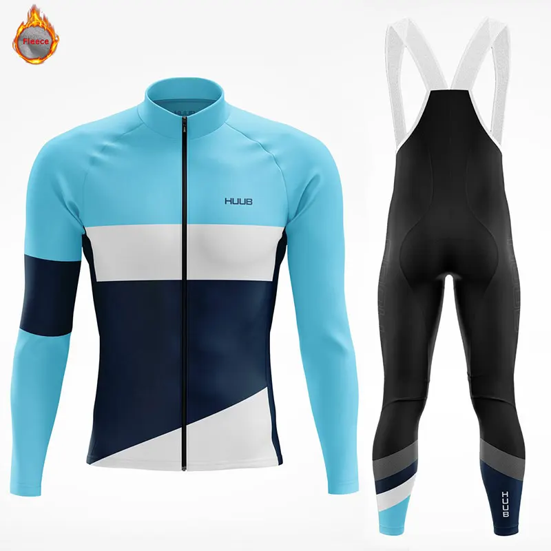 

Мужской комплект одежды для велоспорта HUUB, теплый флисовый костюм с длинным рукавом, одежда для горных велосипедов, зима 2022