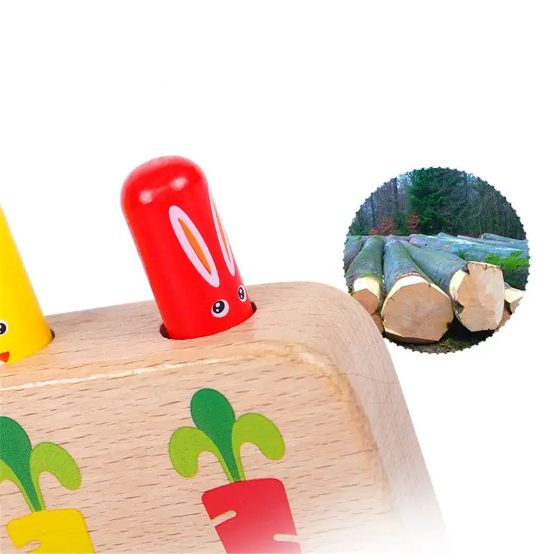 Wood Rabbit Pop_up Toy Tap Bounce Stick Baby Kids Education L4MC | Игрушки и хобби