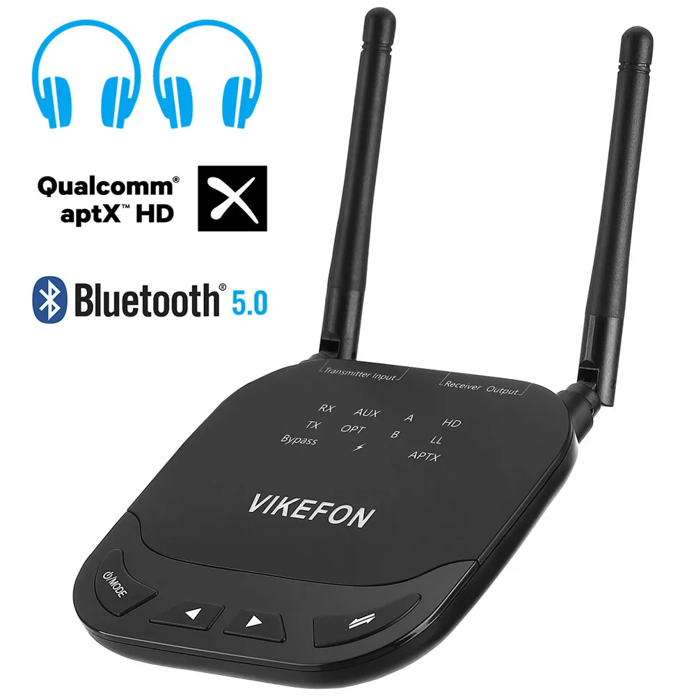 Bluetooth 5 0 аудио приемник с дальностью действия 80 м 3 в 1 передатчик AptX LL/HD для