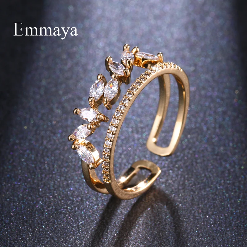 Модная модель Emmaya из кубического циркония регулируемое кольцо с рандомным
