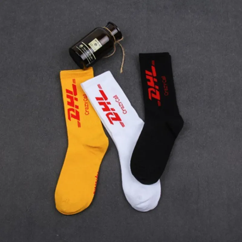 Уличные модные чулки носки для скейтборда хип хоп Харадзюку буквы DHL мужчин и