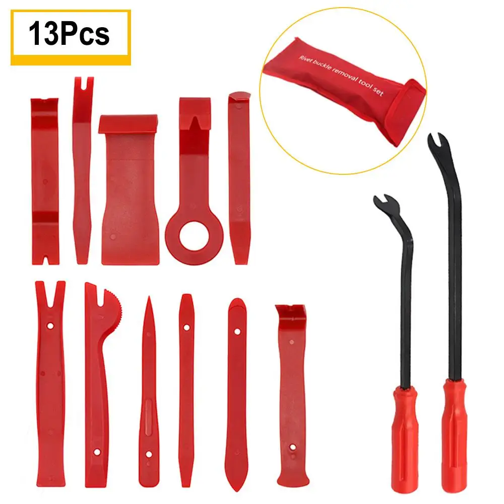 

Trim Pry Tool Red Black 13pcs Car Door Clip Automotive Interior Nippers Multi Function Removal Pry Tools Car Audio Disassembly