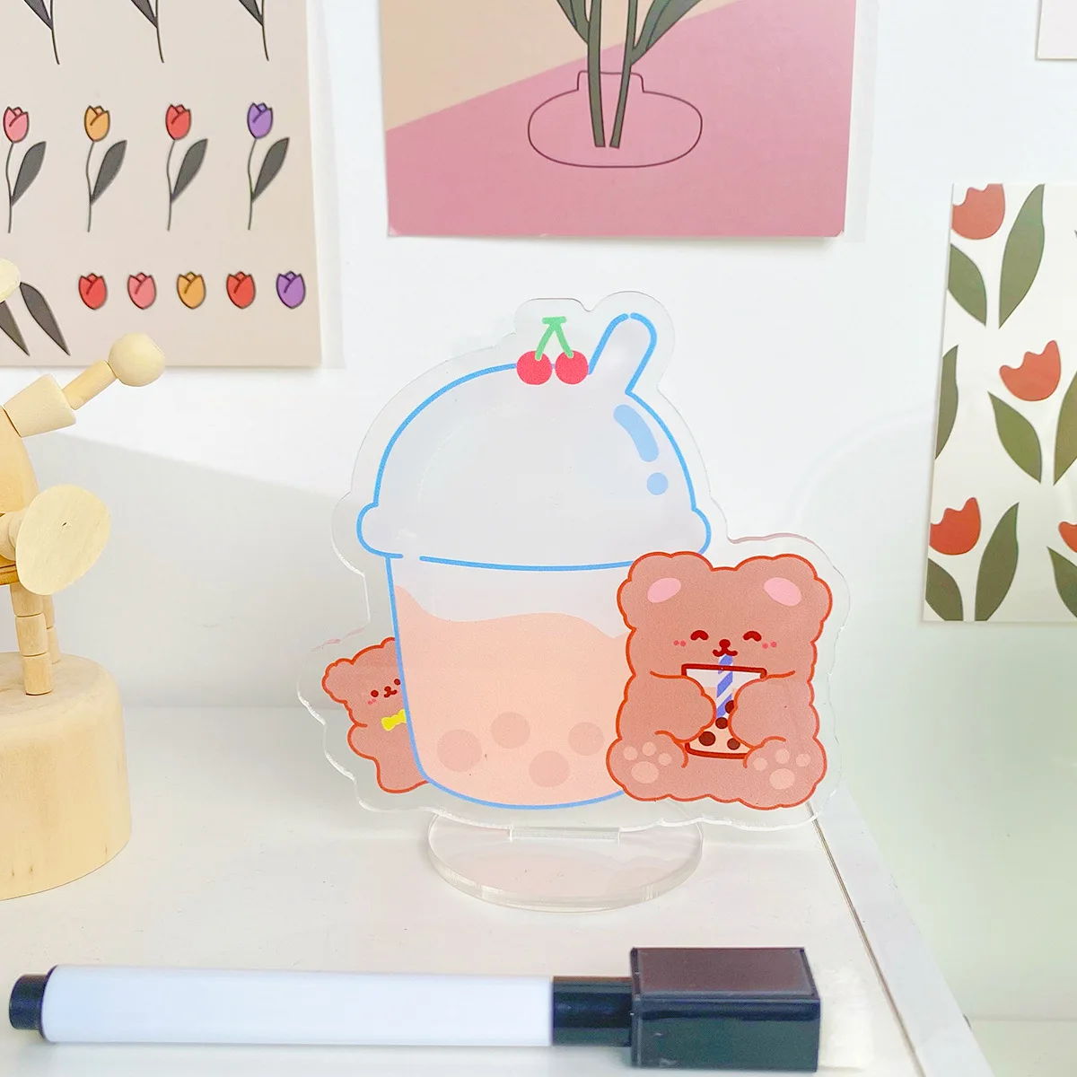 

Ins Love Shape Acrylic Note Board Erasable Message Board Mini Girls Desktop Small White Board with Marker