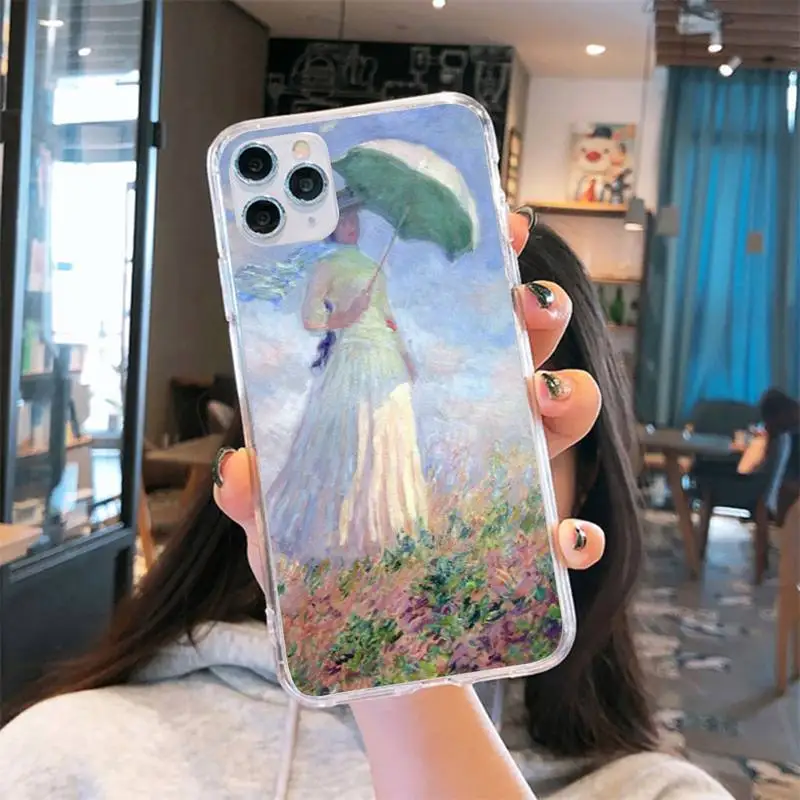 

Claude Monet Impressionism Painter Pattern Phone Case Transparent soft For iphone 5 6 7 8 11 12 s c se plus mini x xs xr pro max