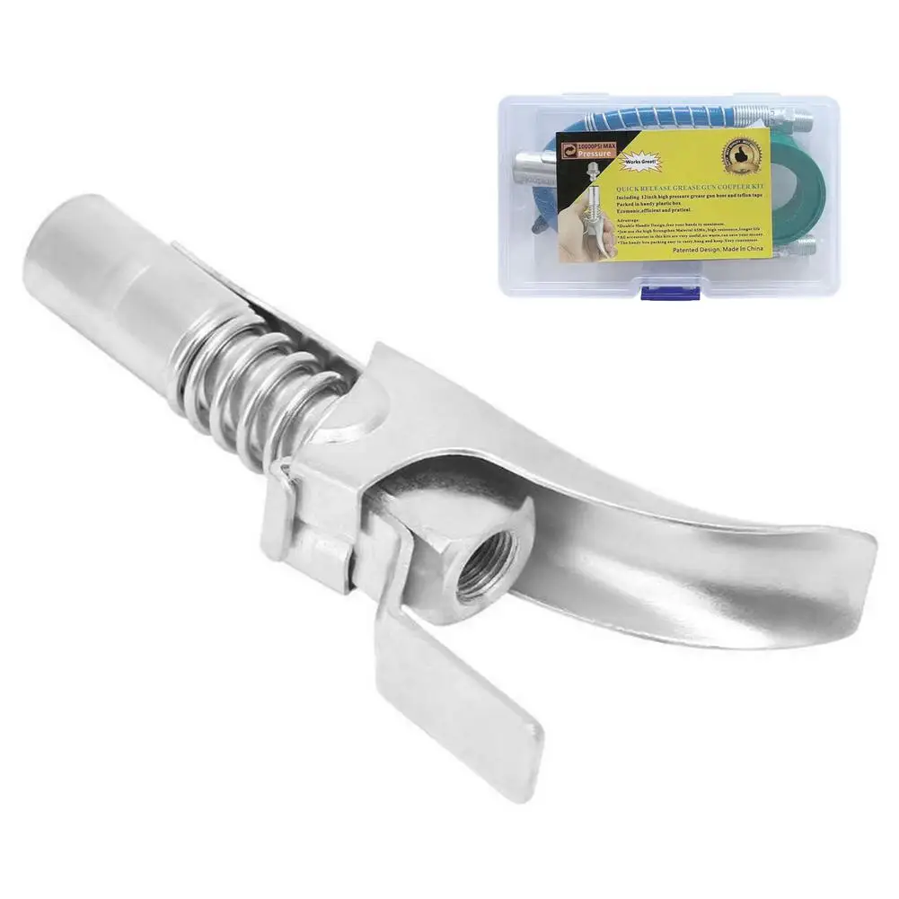

Quick Release Grease Gun Car Replacement Parts 1/8 NPT Joints 10000 PSI Lock Grease Coupler High-pressure Oil Injection Nozzles