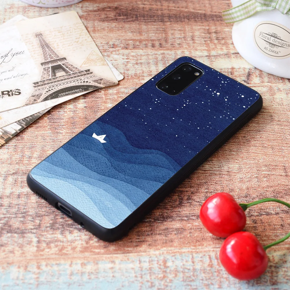 

For Samsung Galaxy blue ocean waves, sailboat ocean stars Soft TPU border Samsung Galaxy Case