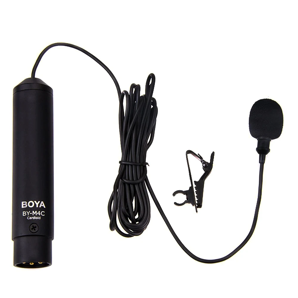 BOYA BY M4C & M4OD Phantom Power Clip On Cardioid XLR Lavalier Mic с пушкой для камеры видеокамеры ZOOM H4n H5 H6