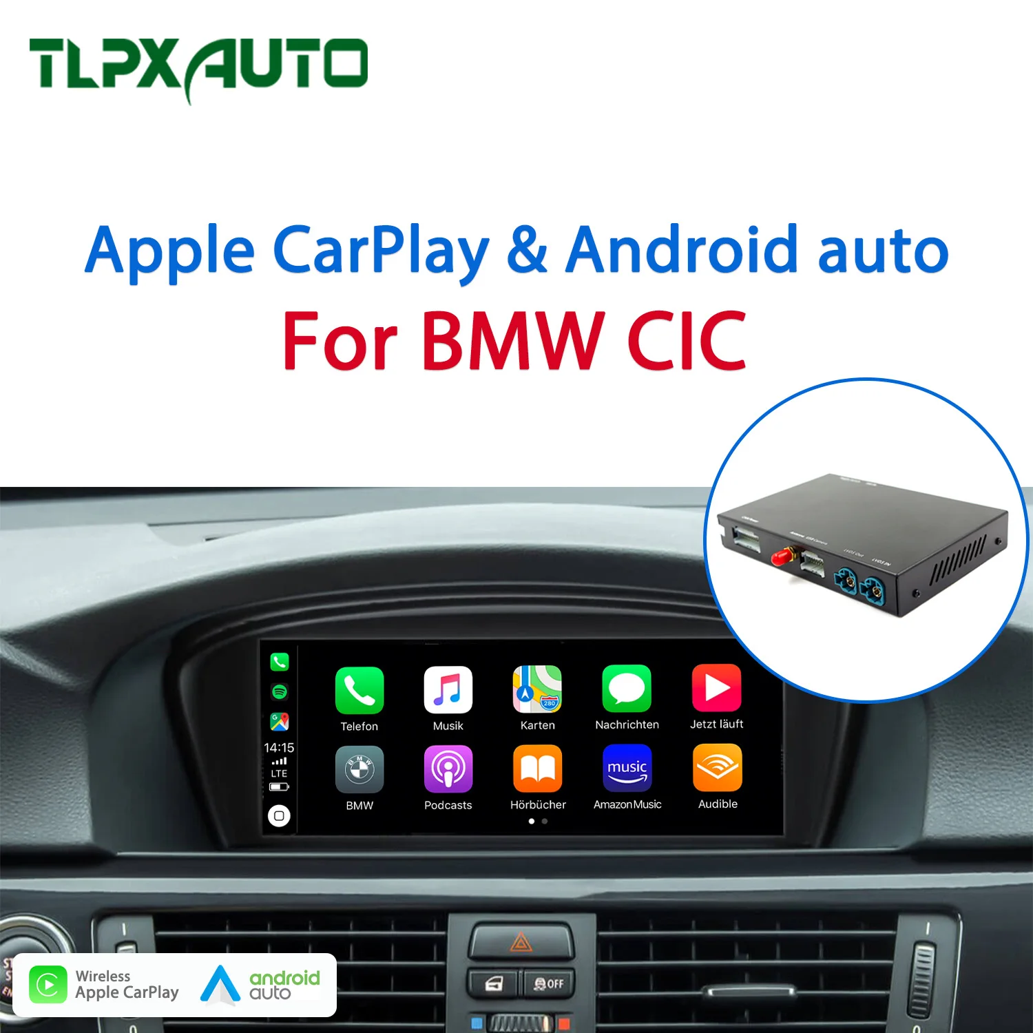 Беспроводной Apple Carplay для BMW Декодер Box 1 2 3 4 5 6 7 серии X1 X3 X4 X5 i3 i8 Mini CIC 2008 2014 Android
