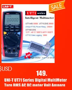 UNI-T UT70B ЖК-цифровой мультиметр автоматический диапазон частоты проводимости Логический тест транзистор температура аналоговый дисплей
