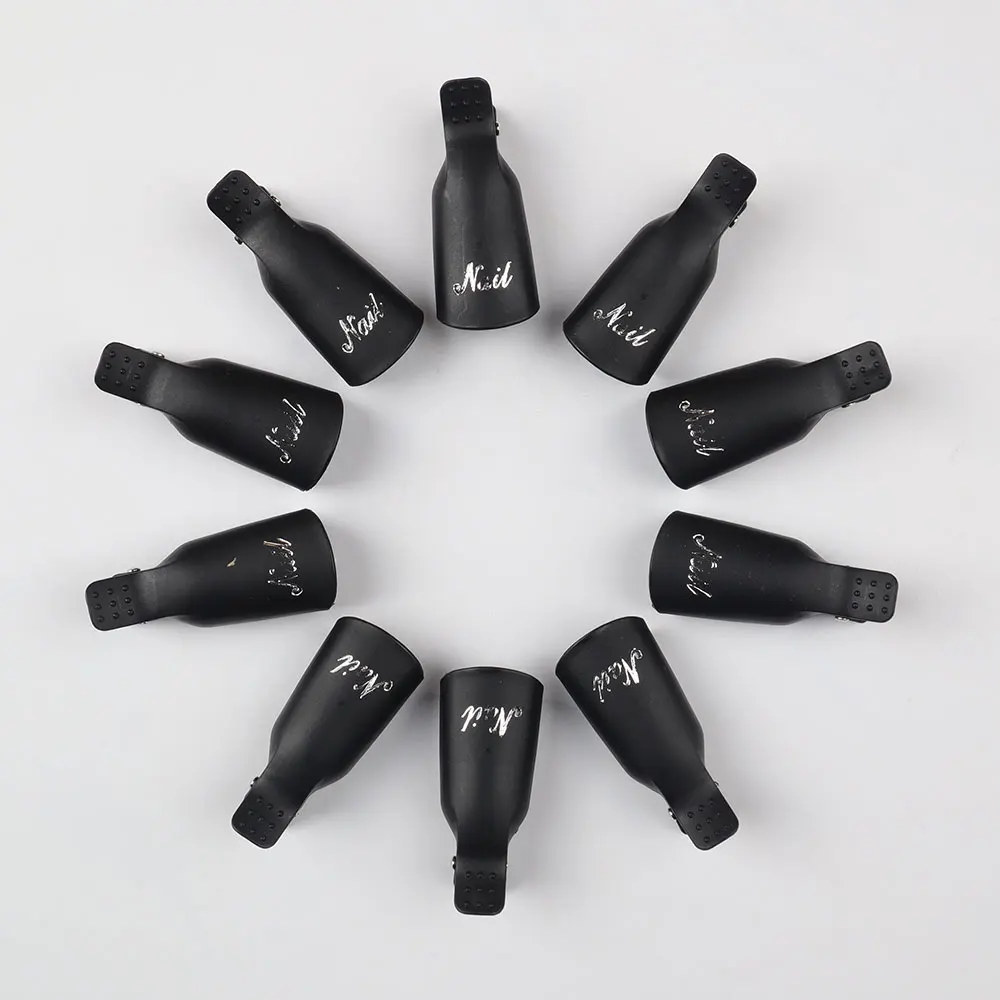 

10 Pcs Plastic Nail Clip Nail Art Gel Polish Remover Soak Off Cleaner Cap Clip 8 Colours