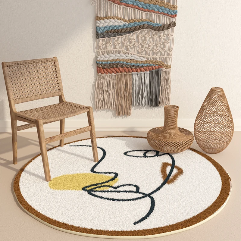 

Simple design round carpet washable Nordic ins wind coffee table bedroom bedside girl luxury dressing table pad