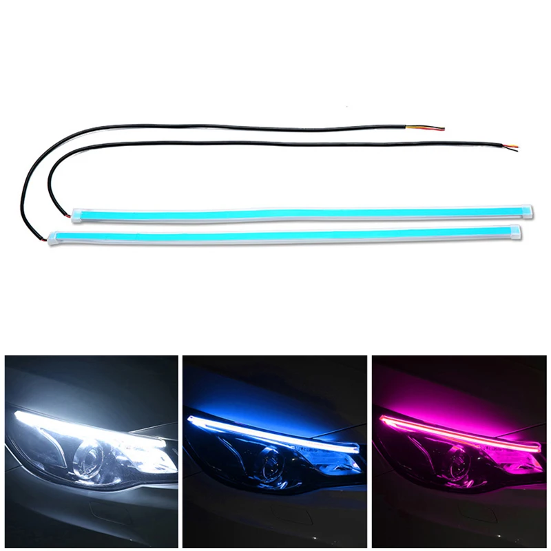 2 шт. 30 45 60 см дневной ходовой светильник гибкие мягкие трубки направляющие