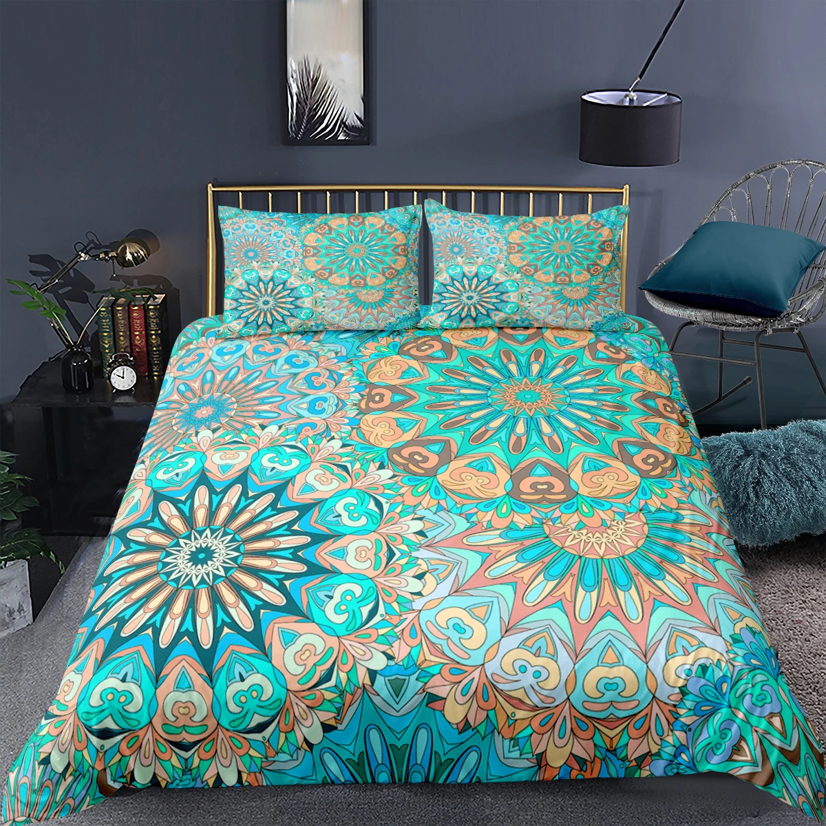 

Bohemia Style Bedding Set 3D Floral Printed Duvet Cover Pillowcase Bedroom Quilt Cover Home Textiles 2/3 Pcs Adult Single King