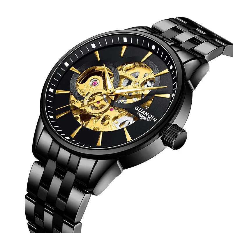 

GUANQIN Men Automatic Mechanical Watch, Waterproof Luminous Hands Luxury Watches Men, Stainless Steel Wristwatches Mens 2021