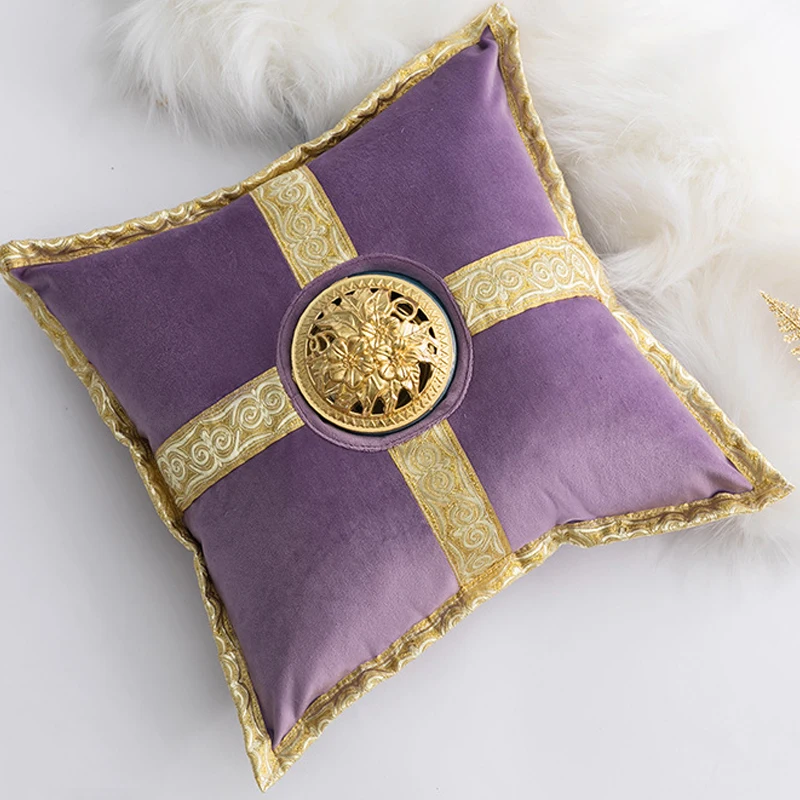 Violet Роскошный Ближний Восток керамическая курильница Подушка Курильница держатель креативная Золотая Подушка Чайный домик Йога Аксессуары домашний декор - Цвет: Violet
