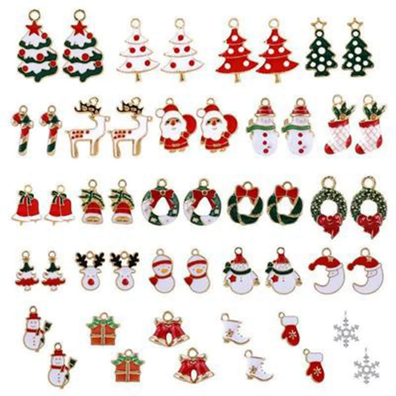 

Эмалевые Подвески в виде рождественской елки, Санта-Клауса для изготовления подвесок, ожерелий, серег, браслетов, ювелирные изделия ручной ...