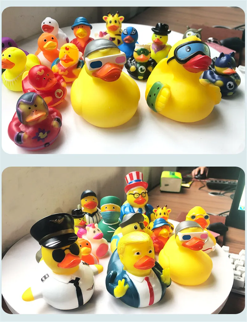 18style Yellow Duck Baby Bath Toys Us President Trump Funny Rubber Duck Sound Squeaky Bathly Shower Waterfloating Toys