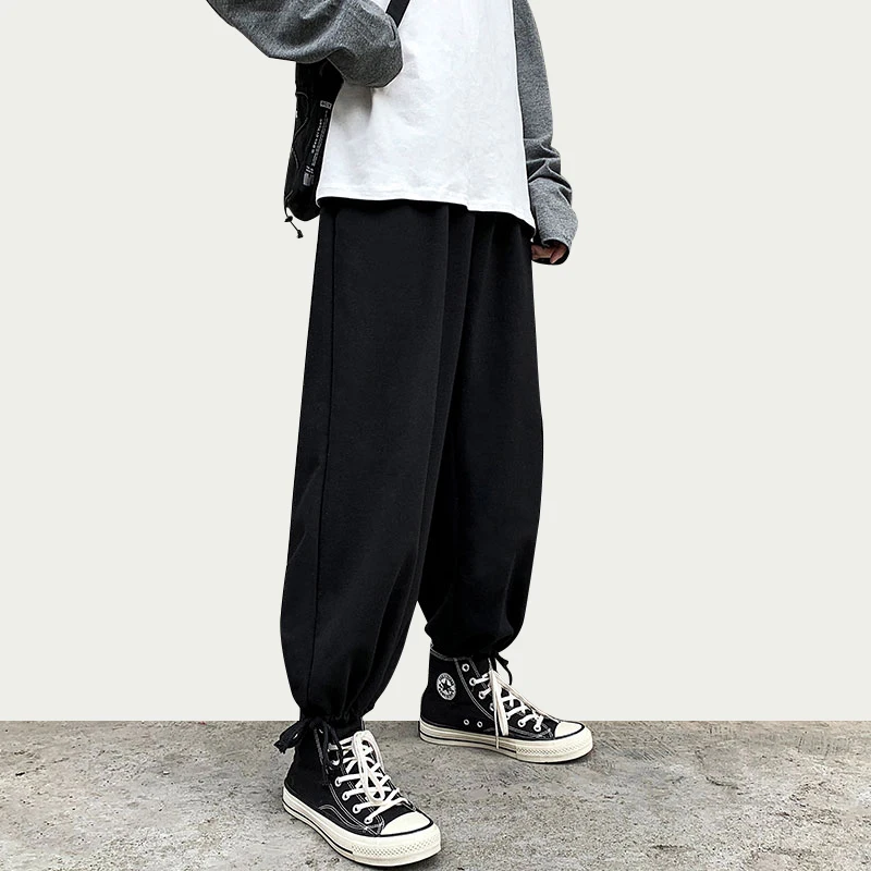 IiDossan прямые однотонные брюки для мужчин Японская уличная одежда свободные хип