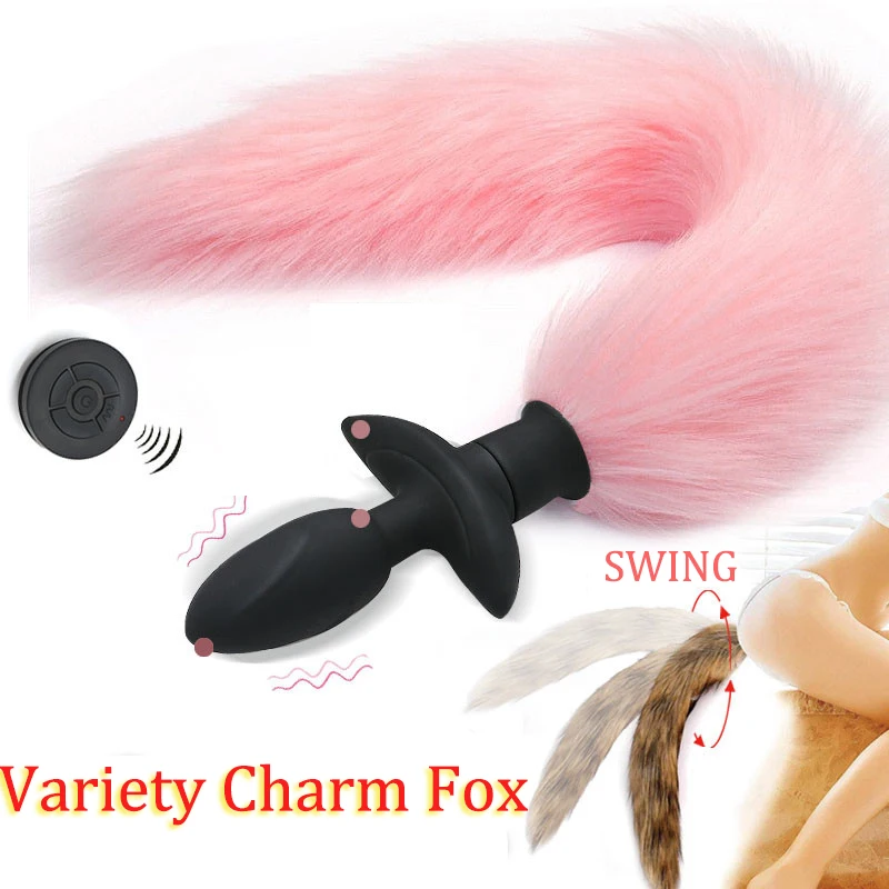 New Wireless Remote Control Fox Tail Swing Anal Plug Vibrator Silicone Cosplay Adult Games Sex Toys For Women Men | Красота и