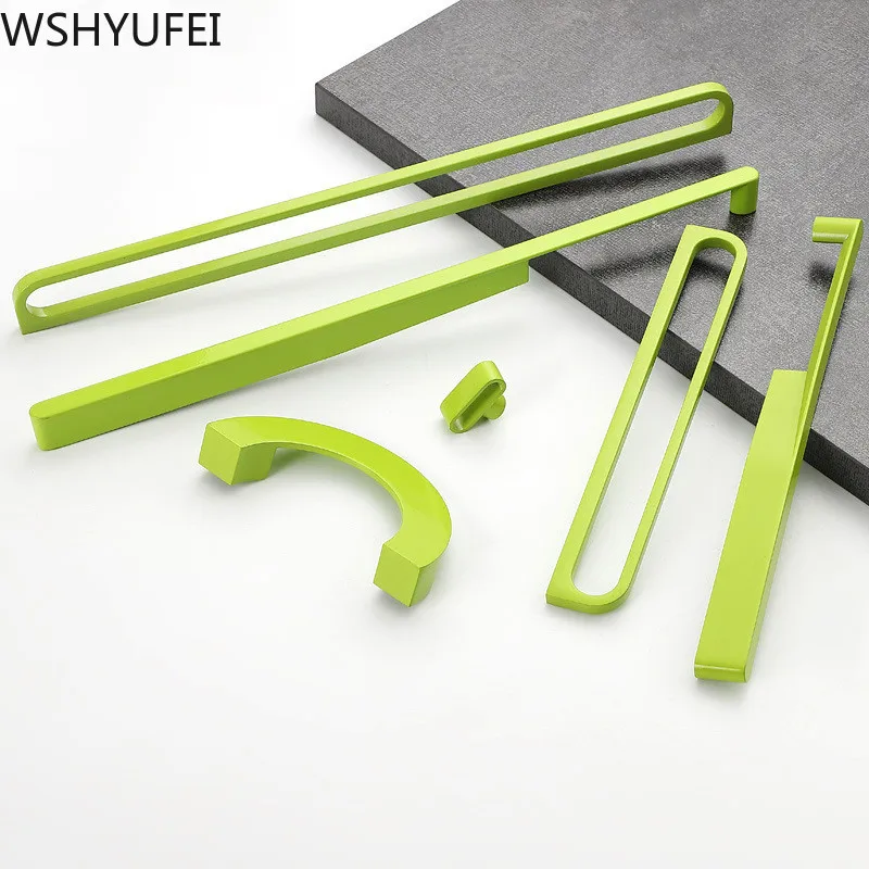 Зеленый из цинкового сплава дверные ручки для ящика шкафа Кухня Европейский