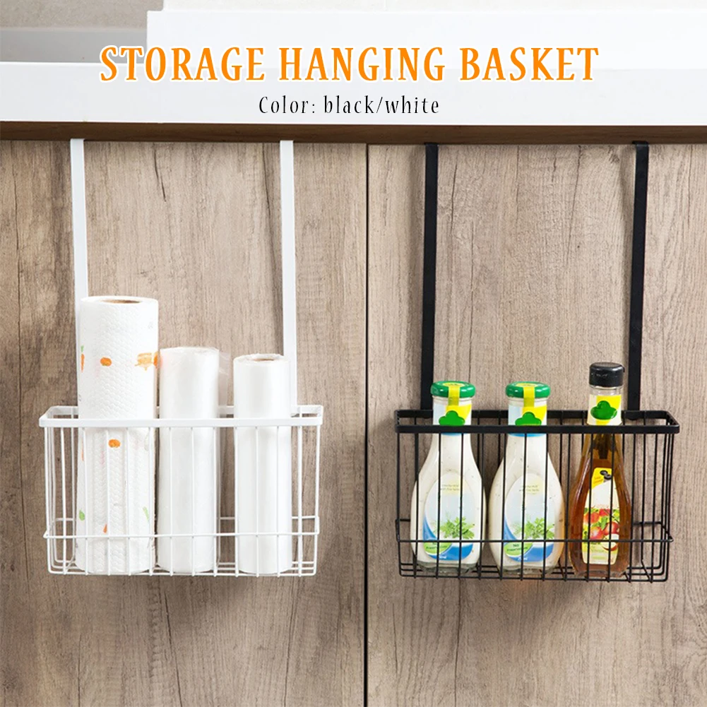 Cabinet Door Back Accessories Nordic Style Minimalist Kitchen Organizer Collection Spice Bottles Hanging Basket Iron Home |