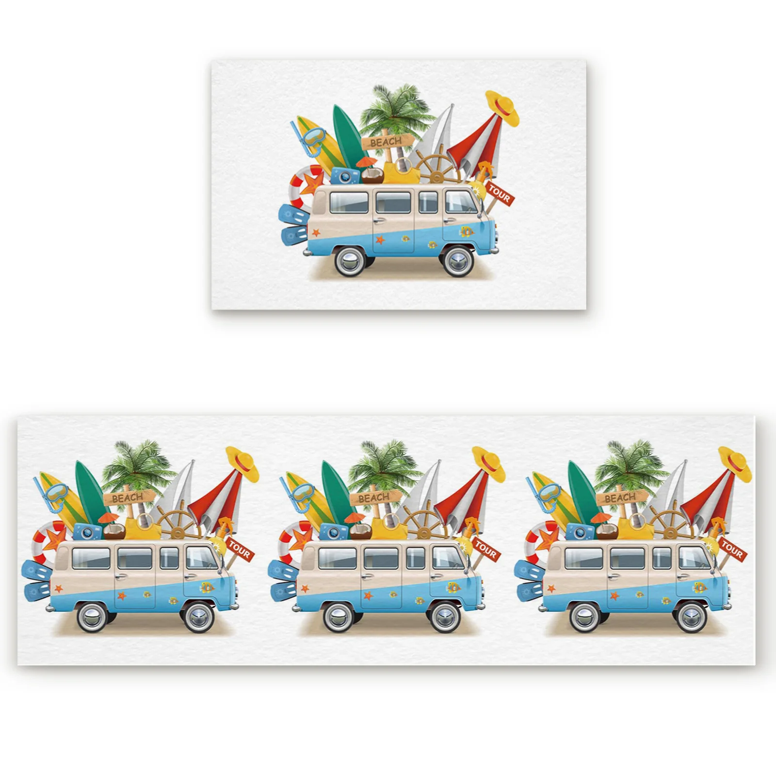 Автомобильный коврик для серфинга с кокосовым деревом кухонный