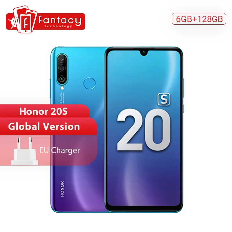 Новые смартфоны глобальная версия Honor 20 S 6 ГБ 128 экран 15 дюйма фронтальная камера 24