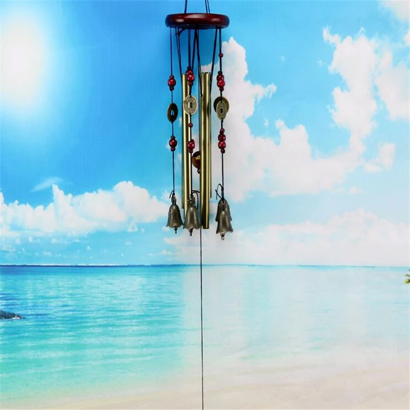 

Outdoor Living Wind Chimes Yard Antique Amazing Garden 4 Tubes Bells Copper Home Windchime Chapel Bells Wall Hanging Home Decor