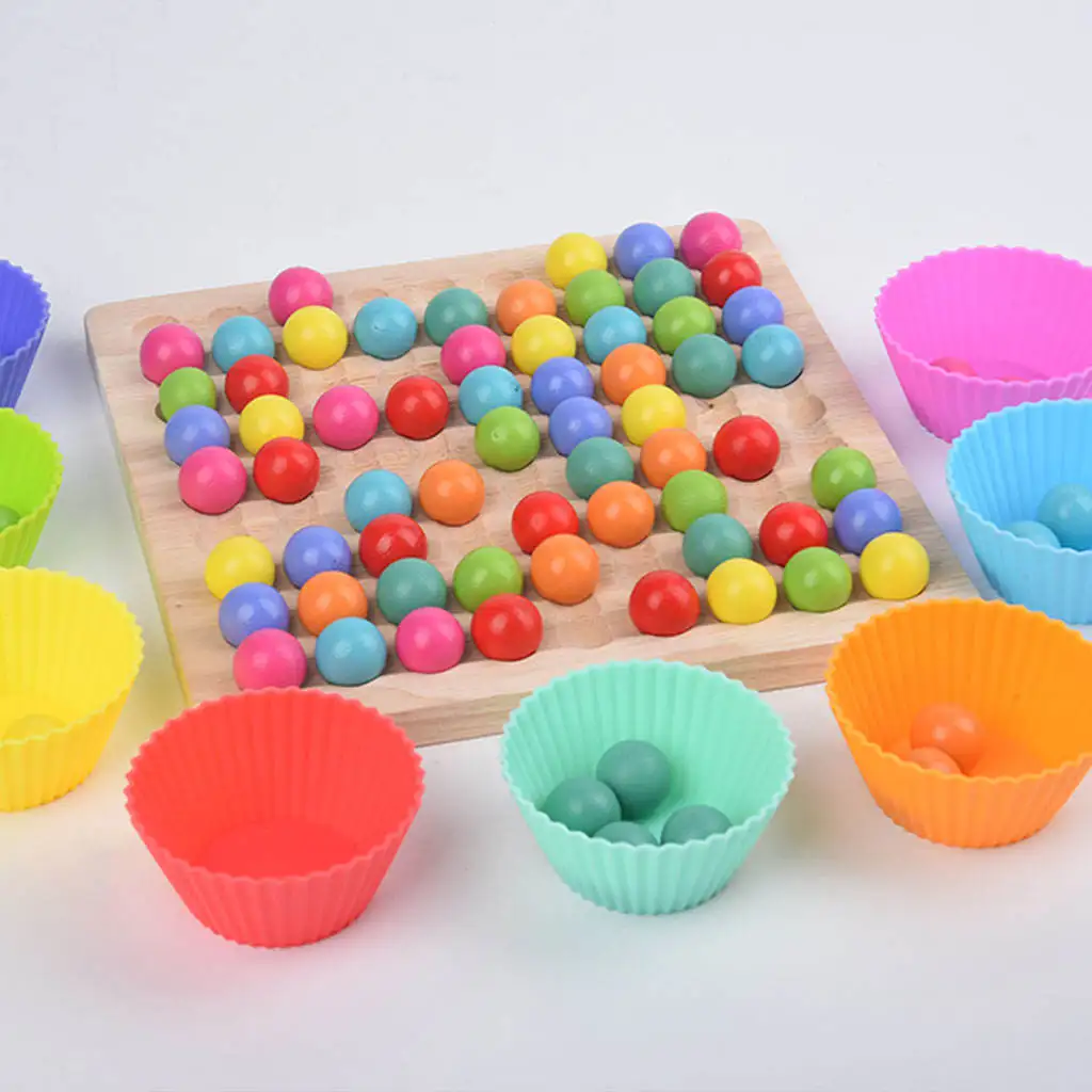 

Rainbow Wooden Бисер для игр Peg Board Бисер для игр головоломка Color Art Toy Games