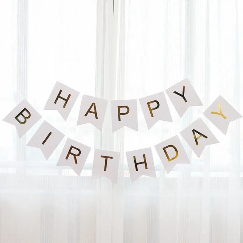 Бумажные флажки гирлянда счастливая фотография флаг буква номер фольгированные