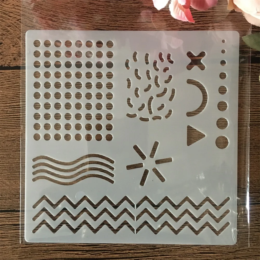 

13cm Geometry Wavy Line DIY Layering Stencils Wall Painting Scrapbook Coloring Embossing Album Decorative Template