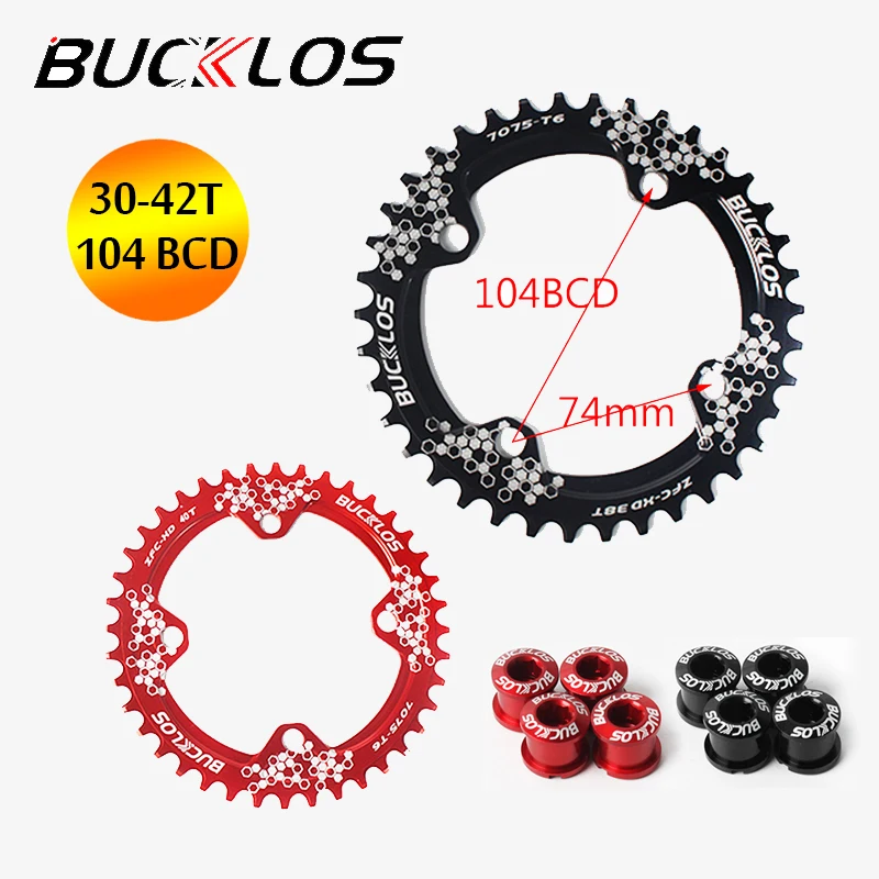 Звездочка для горного велосипеда BUCKLOS 104 Bcd круглая одинарная узкая широкая