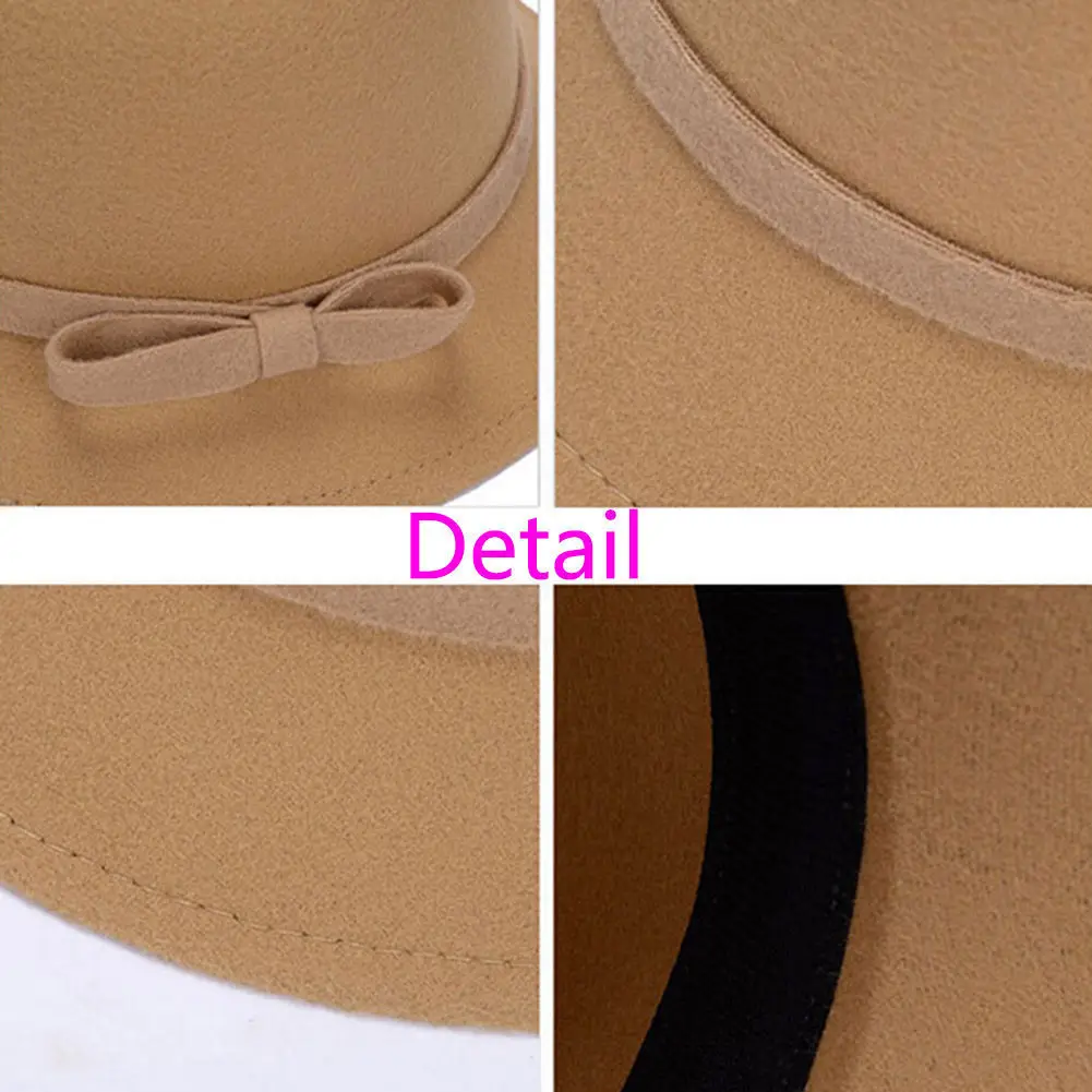 Шляпа Женская фетровая Колокол с бантом брендовая Панама котелок в винтажном