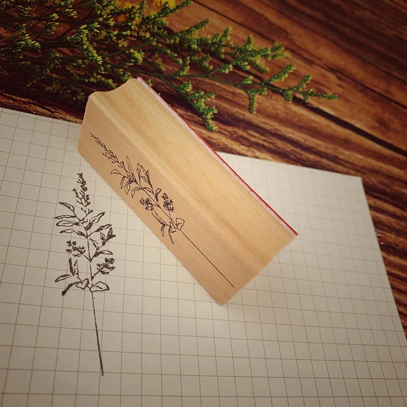 Деревянные и резиновые штампы комплект Винтаж дерево цветок поделки резиновая
