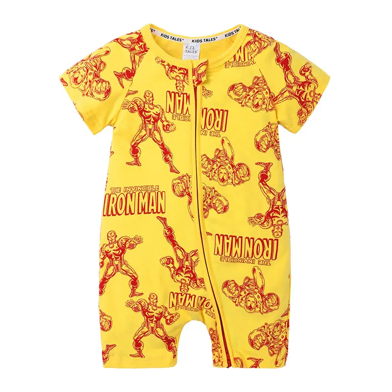 Летний Новый Стиль детские комбинезоны хлопковая одежда с коротким рукавом для