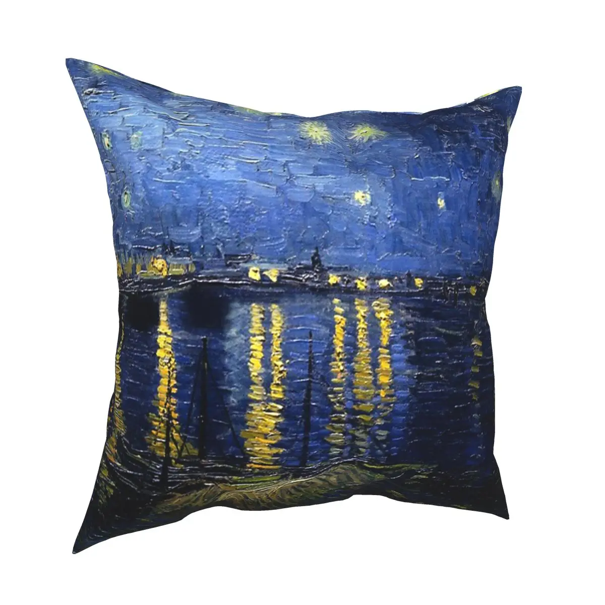 

Van Gogh Vincent Starry Night Lake Pillowcover Home Decor Cushions Throw Pillow for Living Room Polyester Double-sided Printing