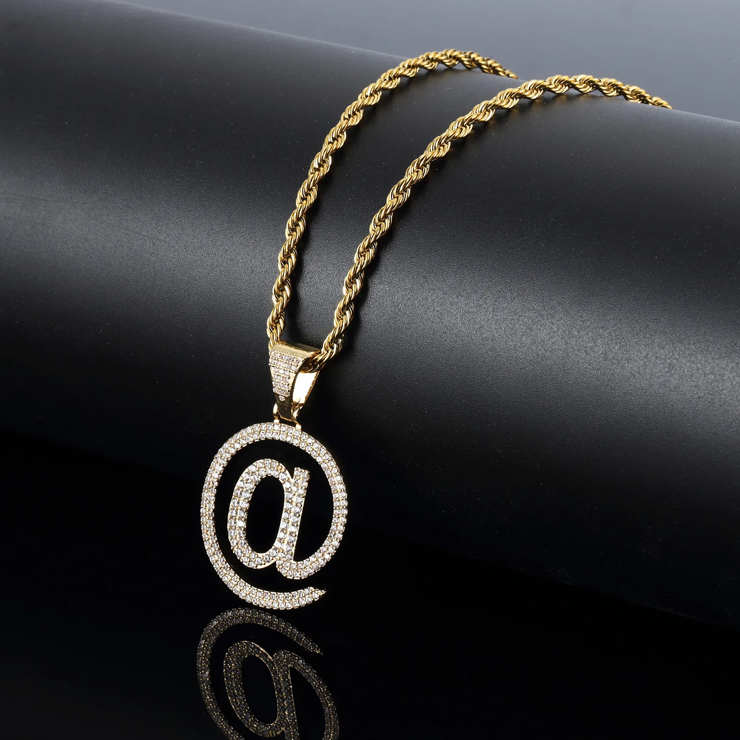 Хип хоп ювелирные изделия ожерелье золото/серебро Цвет Микро Проложить CZ камень @