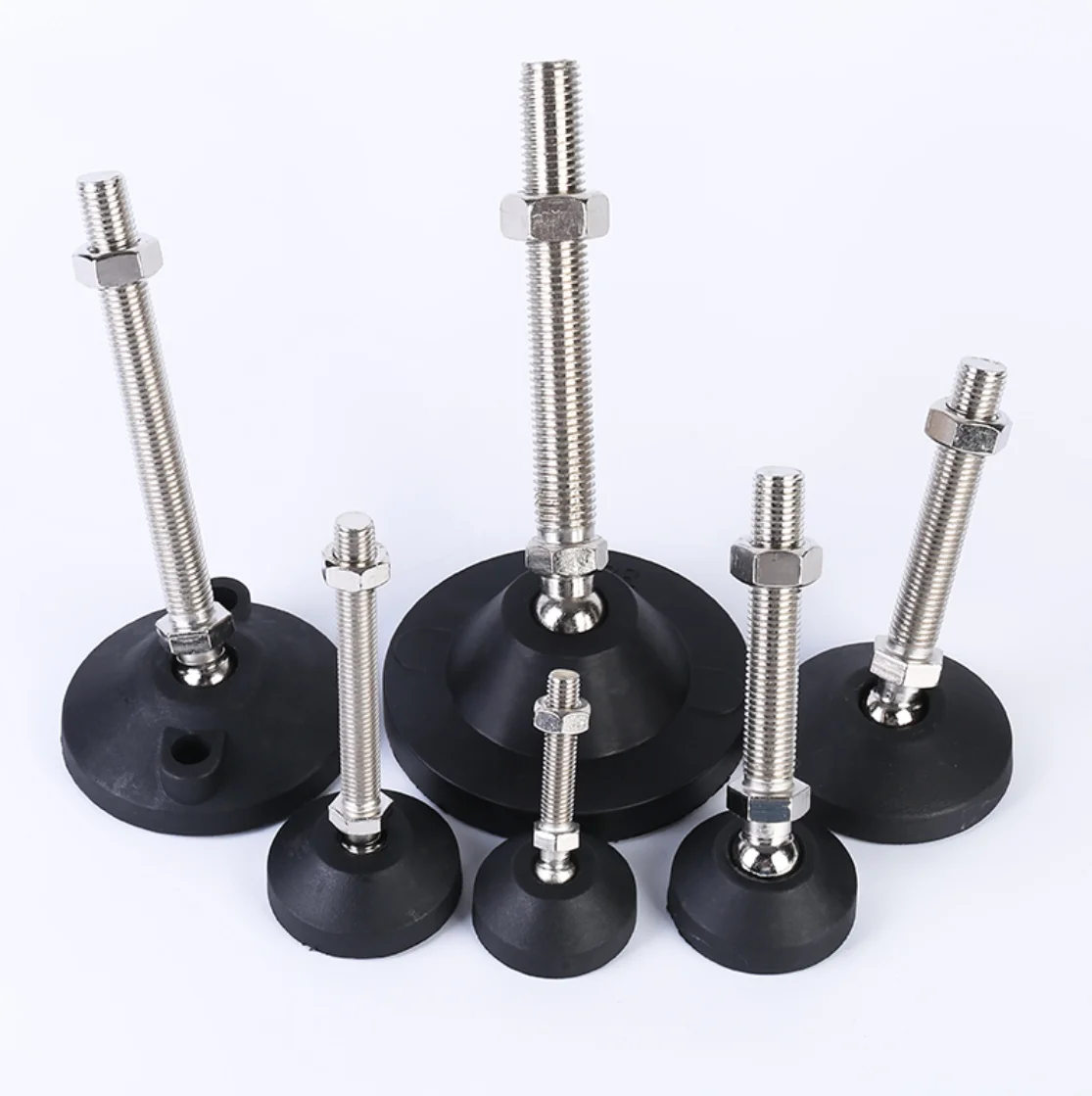 

2) Directional Adjusting Foot Nylon Universal Hooves Fixed Anchor Cup for Aluminum Profile Thread M8 M10 M12 Chassis dia 40/50mm