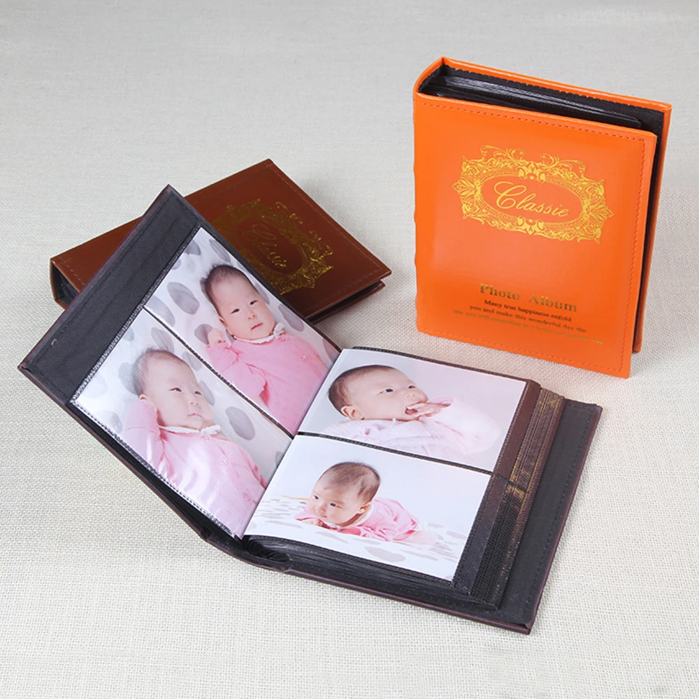

6-inch photo album can hold 200 photos interstitial album holiday wedding anniversary gift preferred coffee / gray / orange