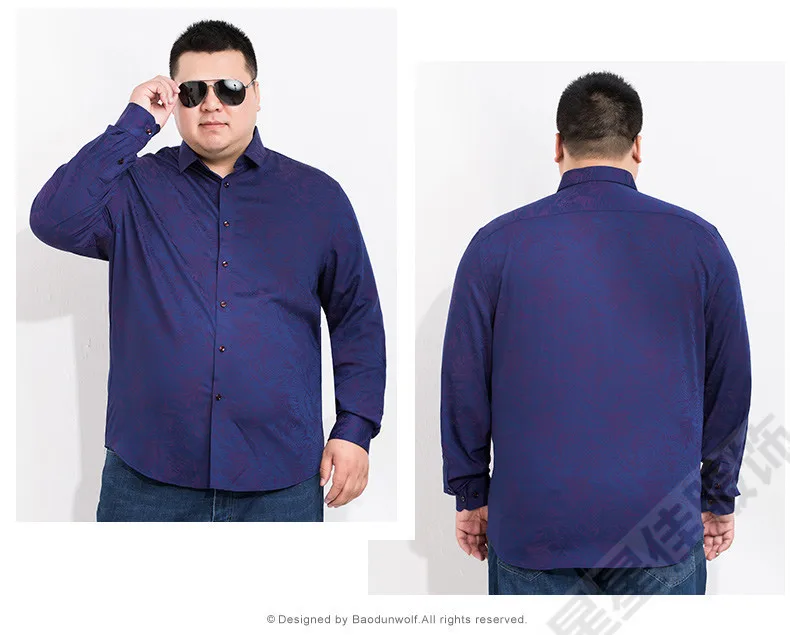 Мужская Роскошная приталенная рубашка с длинным рукавом большие размеры 8XL 6XL