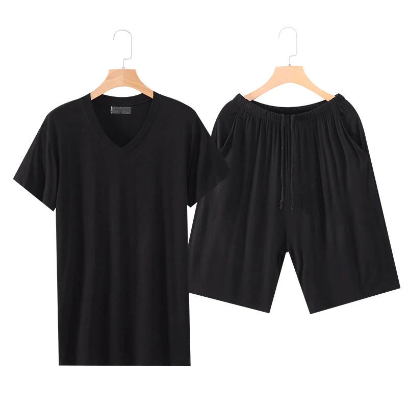 Plus Size 2021 Summer Men Pajamas Short Sleeves Male Pajama Set Men Modal 2 Pieces Pajamas For Men Sleepwear Suit Homewear L-4XL