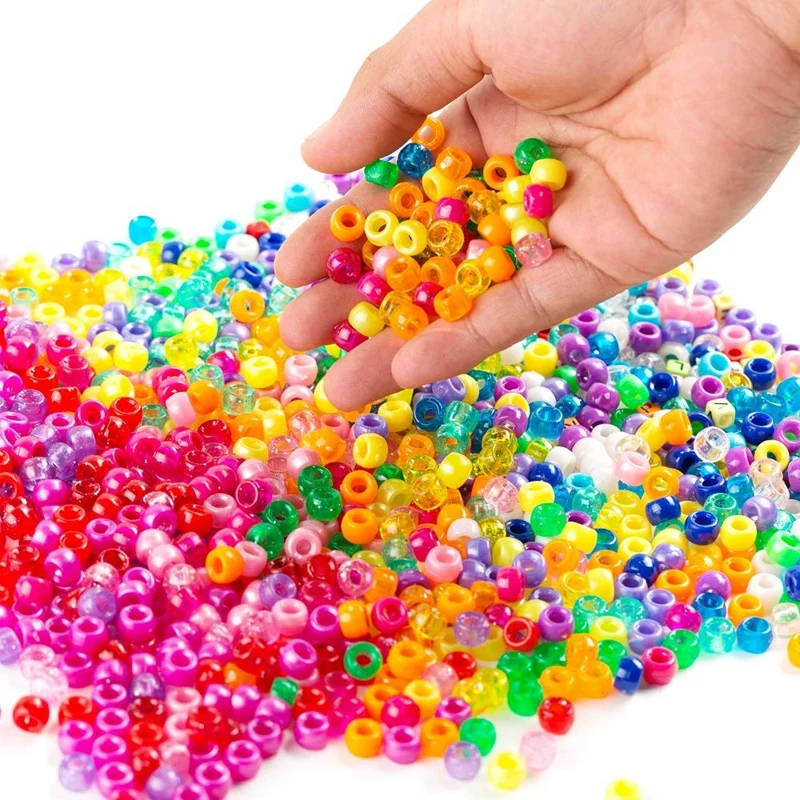 

Pony Beads, 33,00 Pcs 9mm Pony Beads Set in 23 Colors with Letter Beads, Star Beads and Elastic String for Bracelet Jewelry Maki