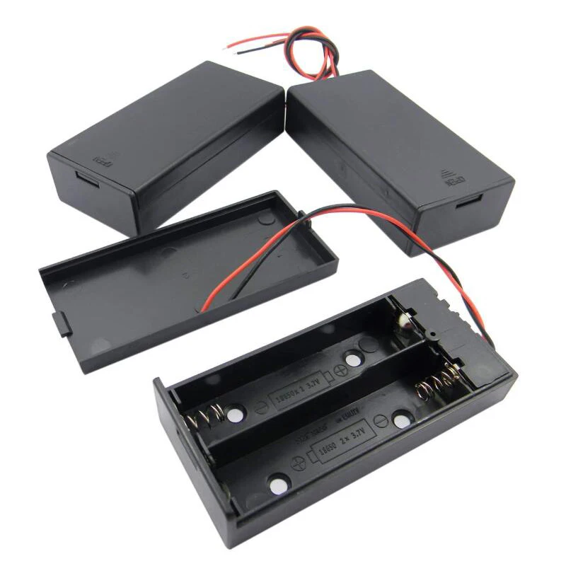 Оптом Новый Пластиковый Diy 3 7 V 2x 18650 Держатель батареи Разъем чехол для хранения с