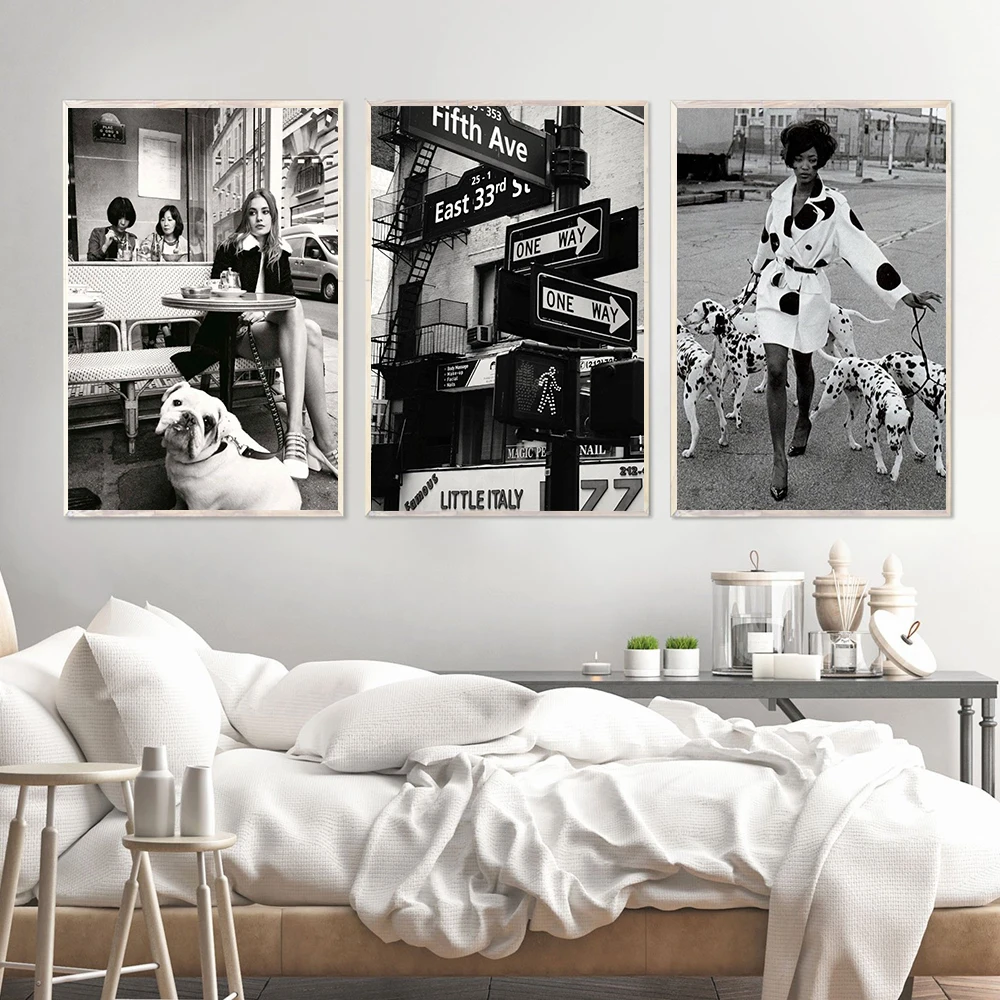 

Black White City Landscape Canvas Painting Wall Art Nordic Posters and Prints Wall Pictures for Living Room Decoration Frameless